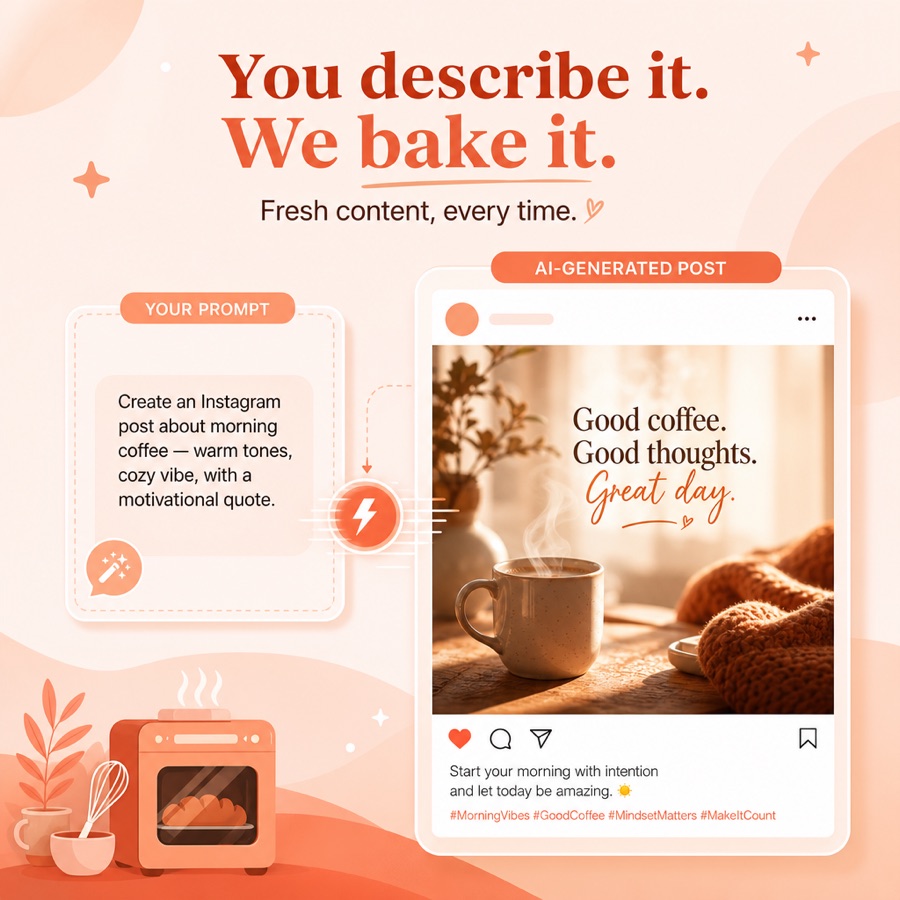 You describe it. We bake it. ☕